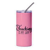 Teaching Is My Jam Tumbler, Teacher Tumbler Gift, Educator Appreciation, Teacher Quote Tumbler, Pink Tumbler, Cute Tumbler, Gift for Teacher - Tawshia